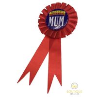 WORLD&#39;S GREATEST MUM Red Ribbon Badge Award MOTHERS DAY Gift Fun Fancy Party