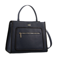 Morrissey Ladies Italian Structured Leather Tote Bag Handbag Womens - Navy