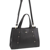 Morrissey Womens Italian Structured Leather Bag Tote Handbag Ladies - Black