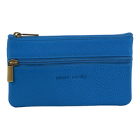Pierre Cardin Ladies Womens Genuine Leather RFID Coin Purse Wallet - Aqua