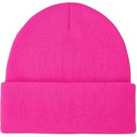 PLAIN BEANIE Unisex Mens Womens Winter Warm Hat Ski Cap Knit One Size - Fluro Pink