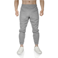 Mens Fleece Skinny Track Pants Jogger Gym Casual Sweat Trackies Warm Trousers - Grey Marle/White Stripe - XL
