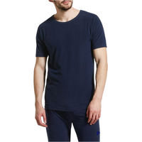 Mens Thermal Short Sleeve Top Microfleece Baselayer Underwear T Shirt - Navy - S