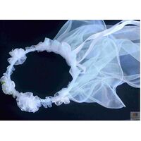 Hen&#39;s Party Veil White Bride To Be Headband Flowers Bridal Shower Bachelorette