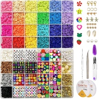 7860pcs 28 Colors 6mm Flat Round Ceramics Polymer Clay Bead Alphabet Beads Jewelry Making Kit