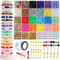 20 Colours 5300pcs Clay Heishi Beads Jewellery Making Kit Smiley Face Clay Flat Beads