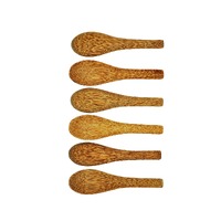 Set of 6 Dinning Coconut wooden Soup Spoons Natural