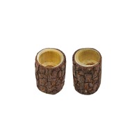 Set of 2 Wooden Natural Egg Cup Natural