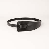 Peroz Ivy Women&#39;s Black Leather Knot Belt
