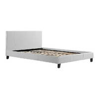 Double PU Leather Bed Frame White