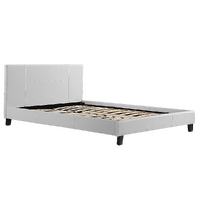 Queen PU Leather Bed Frame White