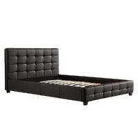 Double PU Leather Deluxe Bed Frame Black