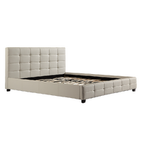 King PU Leather Deluxe Bed Frame White