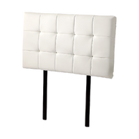 PU Leather Single Bed Deluxe Headboard Bedhead - White