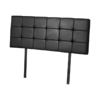 PU Leather Double Bed Deluxe Headboard Bedhead - Black