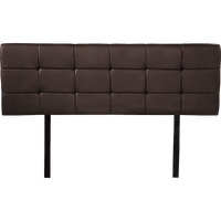 PU Leather Double Bed Deluxe Headboard Bedhead - Brown
