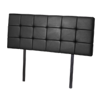 PU Leather Queen Bed Deluxe Headboard Bedhead - Black