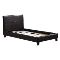 Single PU Leather Bed Frame Brown