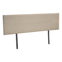 Linen Fabric King Bed Headboard Bedhead - Beige