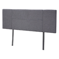 Linen Fabric Queen Bed Headboard Bedhead - Grey