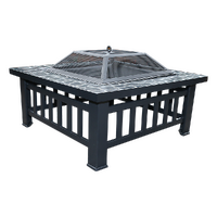 18&quot; Square Metal Fire Pit Outdoor Heater