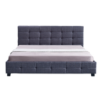Linen Fabric King Deluxe Bed Frame Grey