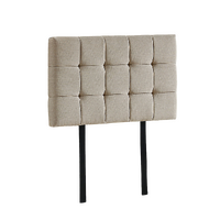 Linen Fabric Single Bed Deluxe Headboard Bedhead - Beige
