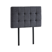 Linen Fabric Single Bed Deluxe Headboard Bedhead - Grey