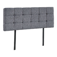 Linen Fabric Double Bed Deluxe Headboard Bedhead - Grey