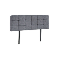 Linen Fabric Queen Bed Deluxe Headboard Bedhead - Grey