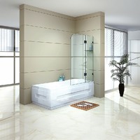 900 x 1450mm Frameless Bath Panel 10mm Glass Shower Screen By Della Francesca