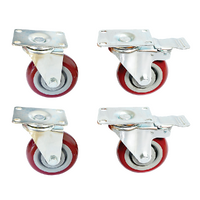 4 x 4&quot; Heavy Duty PU Swivel Castor Wheels With Brake