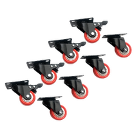 8 x 2&quot; Polyurethane Castor Wheels - Swivel and 4 with brake