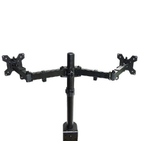 Dual LCD Monitor Desk Mount Stand Adjustable Fits 2 Screens Up To 27&quot;