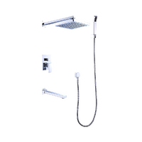 8&quot; Rain Shower Head Straight Wall Arm Mixer Set Wall Bath Spout Outlet Tap