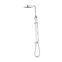 WELS 8&quot; Rain Shower Head Set Square Dual Heads Faucet High Pressure Hand Held