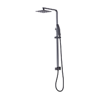 WELS 8&quot; Rain Shower Head Set Square Dual Heads Faucet High Pressure Hand Held
