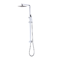 WELS 8&quot; Rain Shower Head Set Square Dual Heads Faucet High Pressure With Mixer