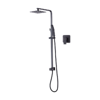 WELS 8&quot; Rain Shower Head Set Square Dual Heads Faucet High Pressure With Mixer