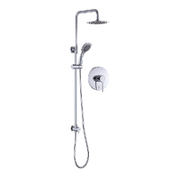 WELS 8&quot; Rain Shower Head Set Rounded Dual Heads Faucet High Pressure With Mixer