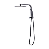 WELS 8&quot; Rain Shower Head Set Square Dual Heads Faucet High Pressure Hand Held