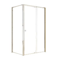 Semi Frameless Shower Screen (114~122)x 195cm &amp; (77~80)x 195cm Side AS/NZS Glass
