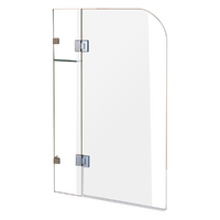 900 x 1450mm Frameless Bath Panel 10mm Glass Shower Screen By Della Francesca