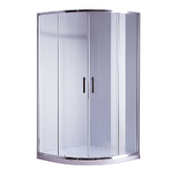 90 x 90cm Rounded Sliding 6mm Curved Shower Screen with Base in Chrome
