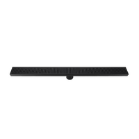 800mm Bathroom Shower Black Grate Drain w/Centre outlet Floor Waste