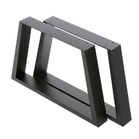 Trapezium-Shaped Table Bench Desk Legs Retro Industrial Design Fully Welded - Black