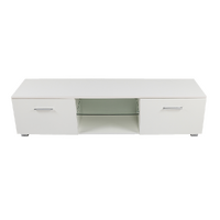 TV Cabinet Entertainment Unit Stand High Gloss Storage Shelf 140cm White