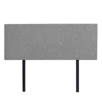 Linen Fabric Queen Bed Deluxe Headboard Bedhead - Night Ash