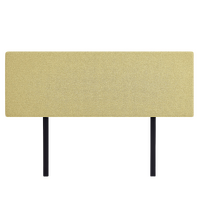 Linen Fabric King Bed Deluxe Headboard Bedhead - Sulfur Yellow