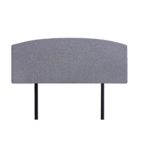 Linen Fabric Double Bed Curved Headboard Bedhead - Slate Ash